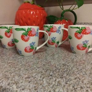 Cath Kidston Strawberry Coffee Mugs